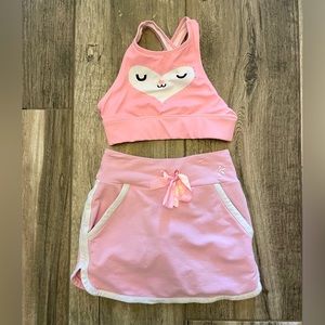 Rebel Sports Bra and Skirt Pink Youth Medium